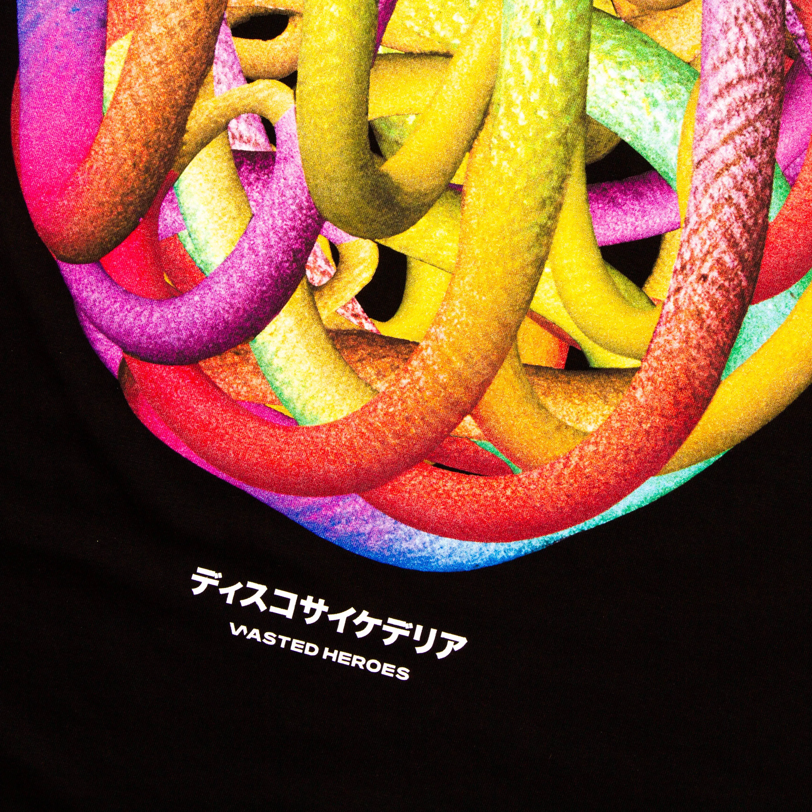 039 Disco Psychedelia Front Print - Tshirt - Black