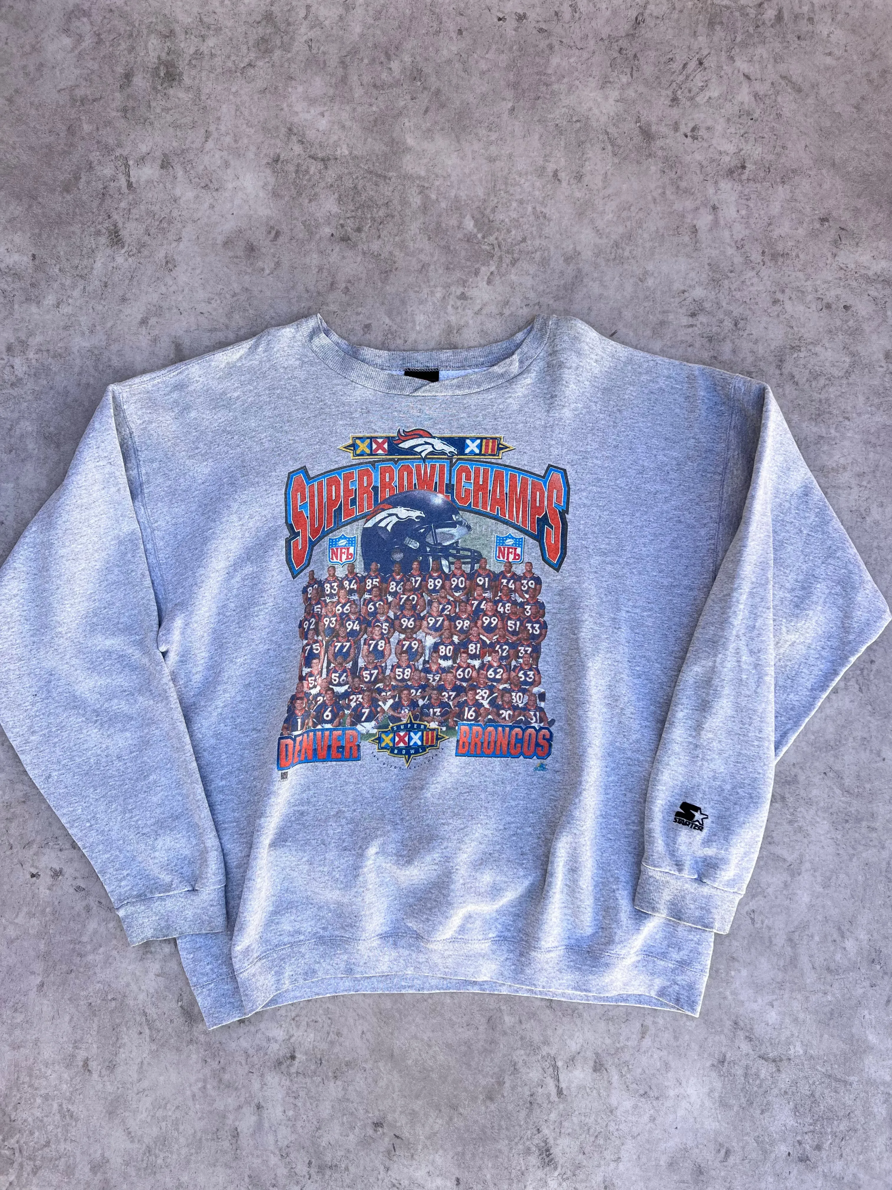 1998 Vintage Broncos Starter Super Bowl Champions Crewneck (XL)