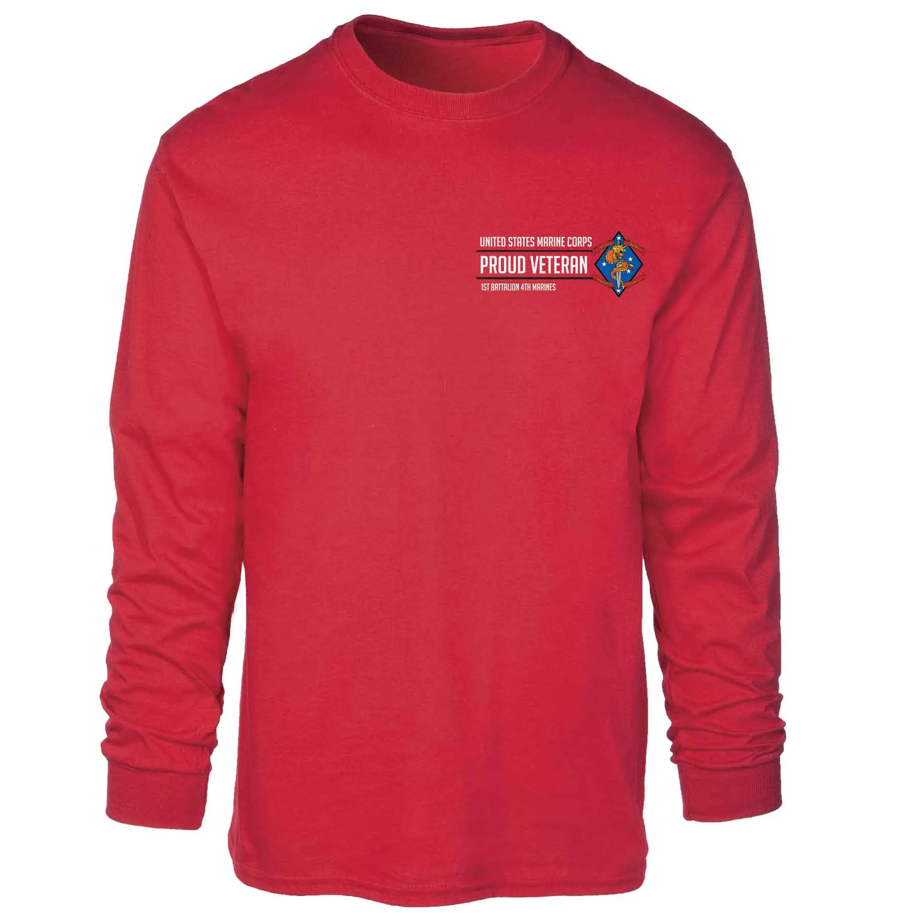 1st Battalion 4th Marines Proud Veteran Long Sleeve T-shirt