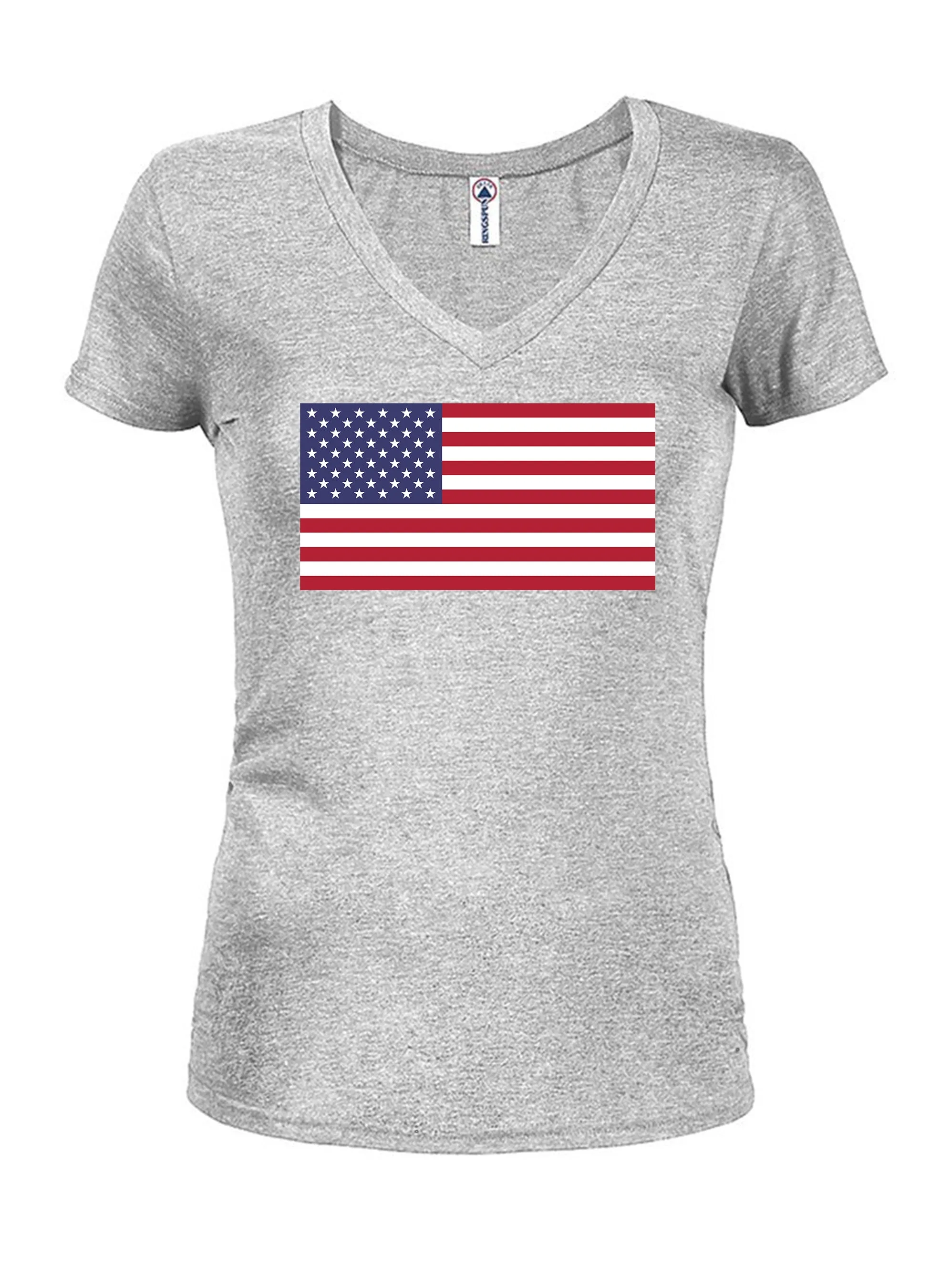 American Flag Juniors V Neck T-Shirt