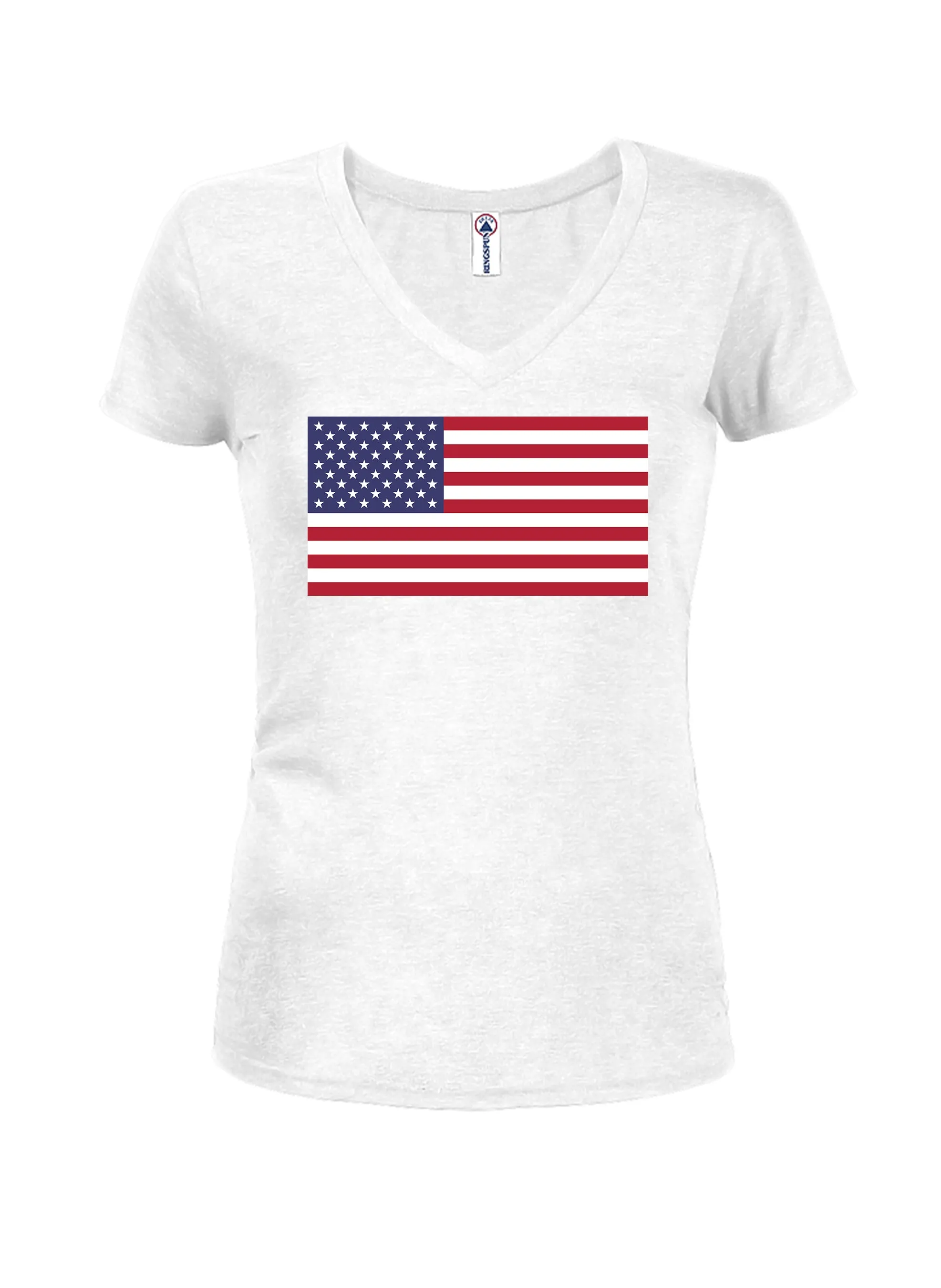 American Flag Juniors V Neck T-Shirt