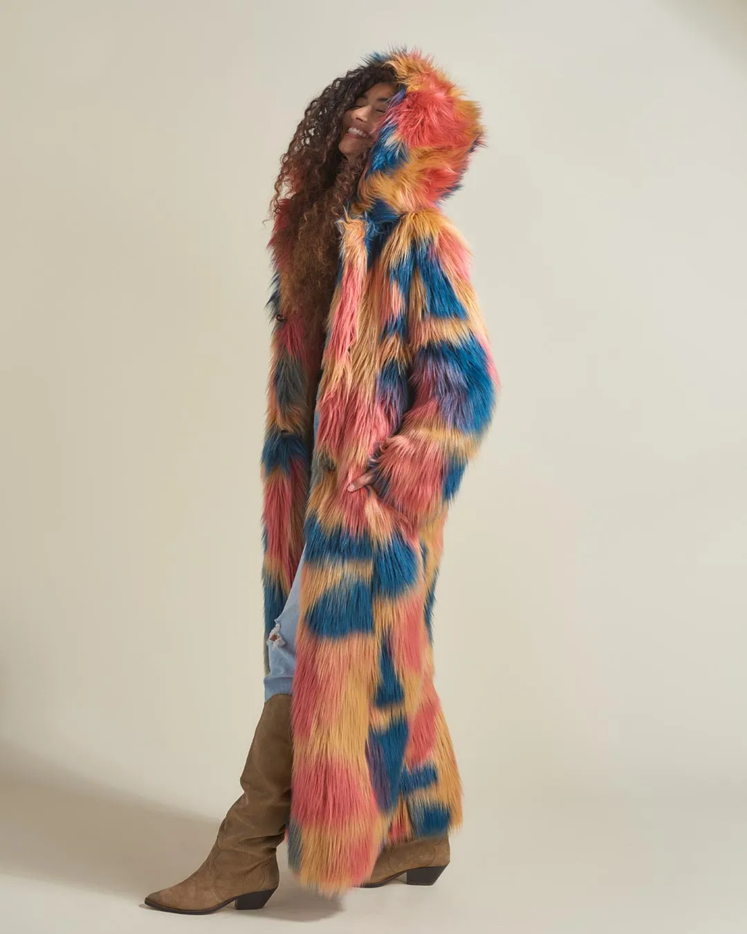 American Swallow Hooded Faux Fur Long Coat | Women's