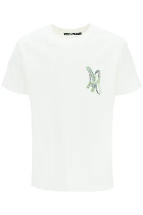 Andersson bell monogram embroidery and rear maxi print t-shirt