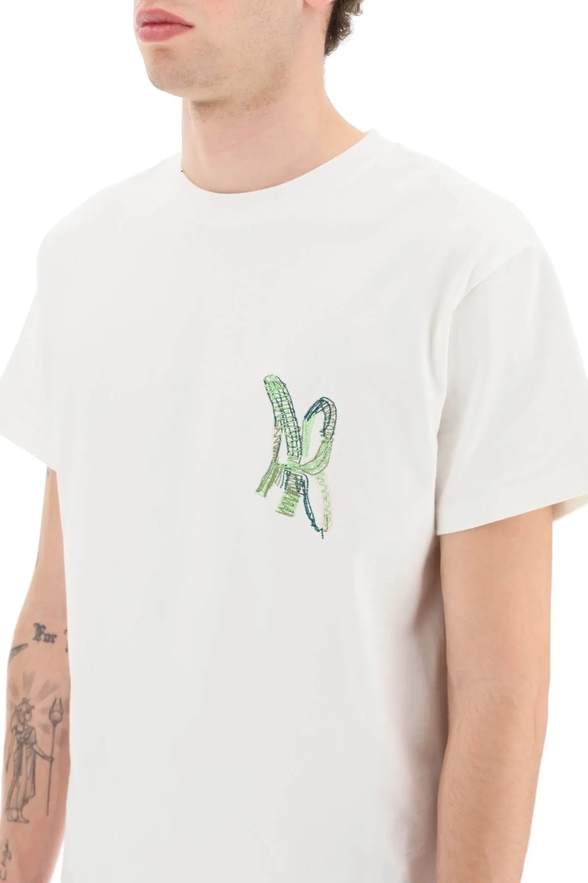 Andersson bell monogram embroidery and rear maxi print t-shirt