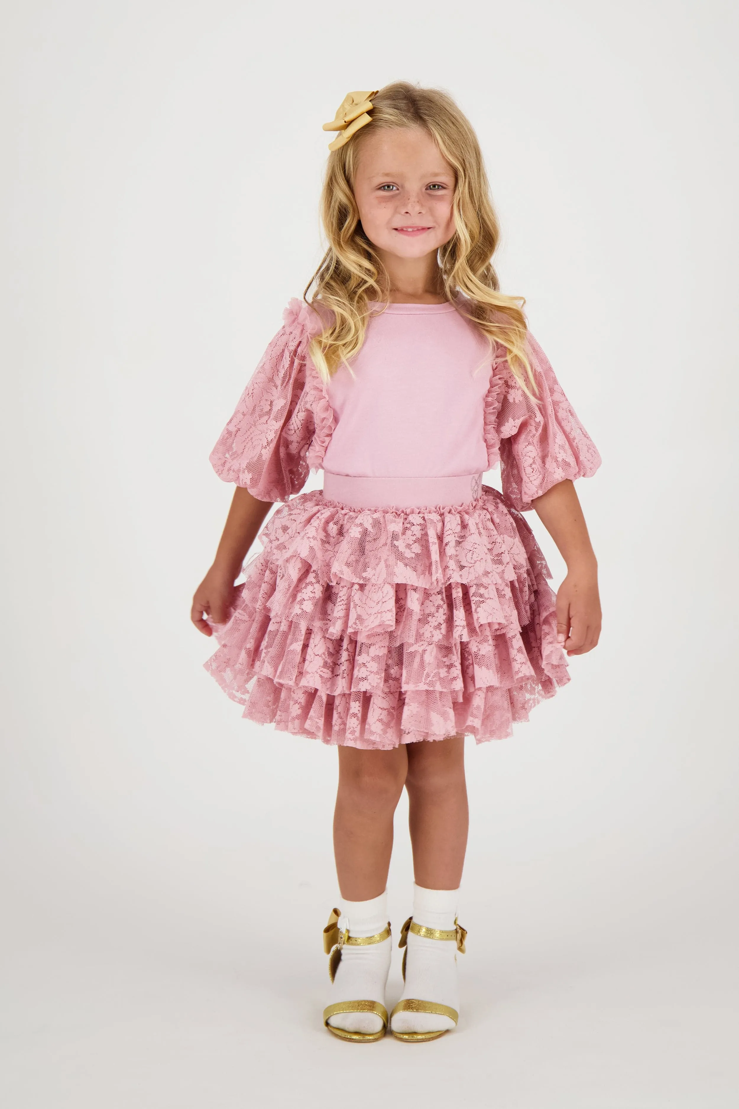 Angels Face Girls Abbie Lace Skirt in Pink