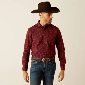 Ariat Men's Mckinley Modern Fit Shirt- Maroon Banner