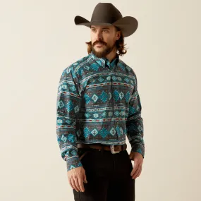 Ariat Men's Prestcot Teal Classic Fit Long Sleeve Button Western Shirt 10053868