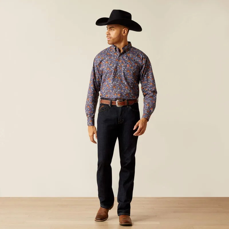 Ariat Men's Ty Classic Fit Shirt- Dark Blue