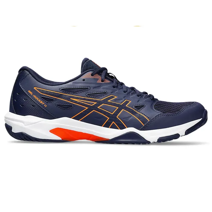 Asics Gel Rocket 11 Badminton Shoes (Peacoat/ Shocking Orange)