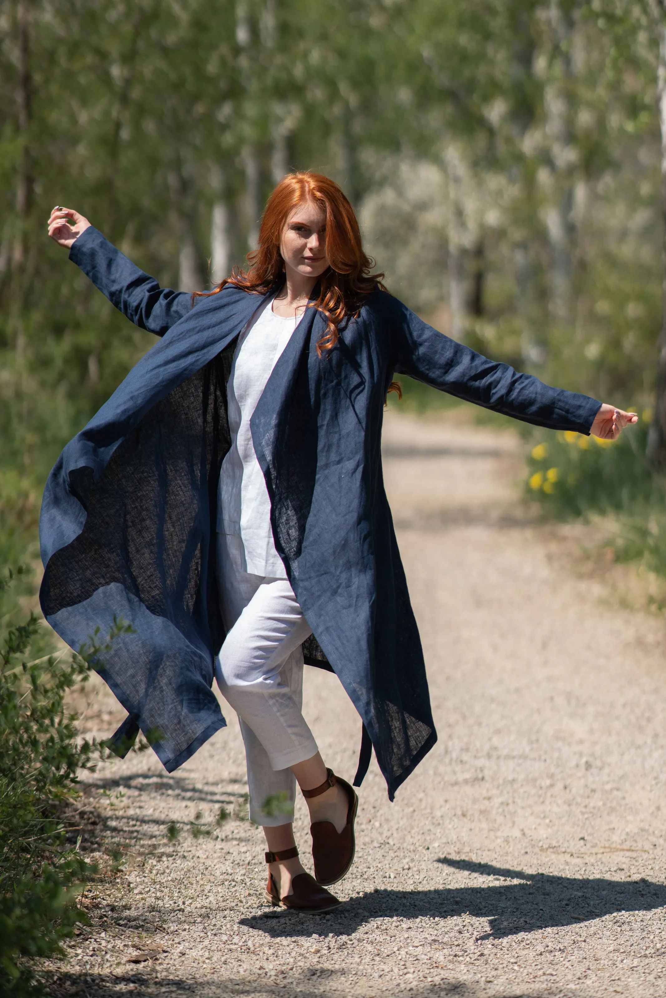 Asymmetrical Linen Cardigan