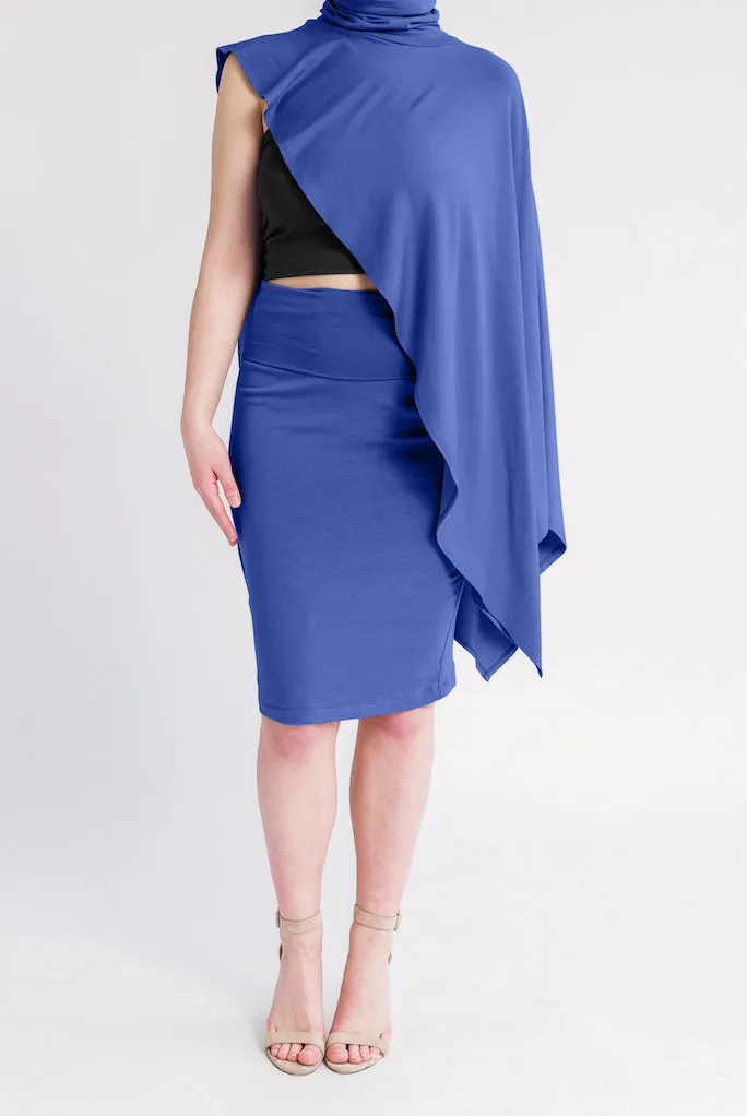 Asymmetrical Mock Neck Cape