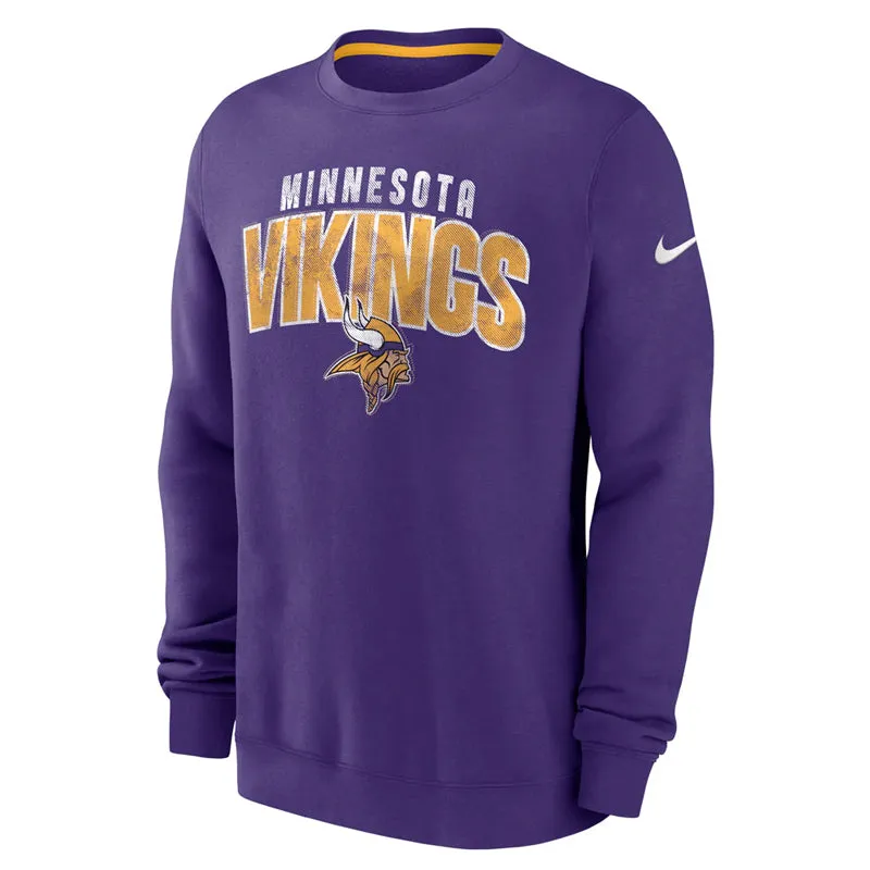 AVAILABLE IN-STORE ONLY! Minnesota Vikings Purple Nike Rewind Club Pullover Crew Sweatshirt