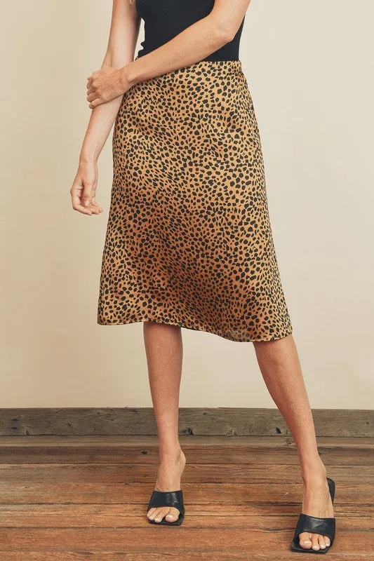 Avery Animal Print Midi Skirt