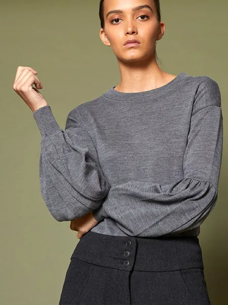 Balloon Sleeve Knit Top (BACK IN STOCK)