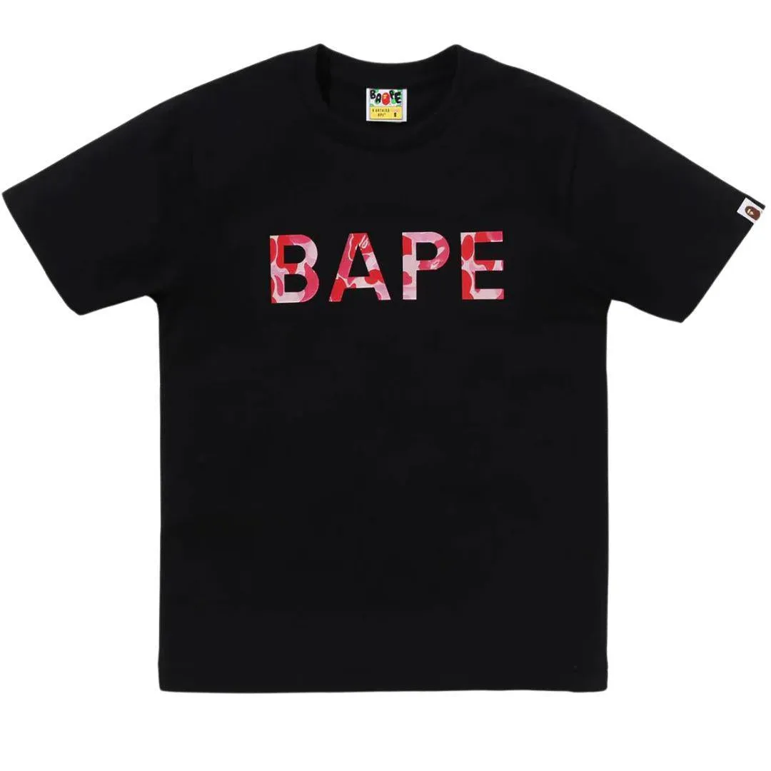 BAPE ABC CAMO GLITTER T-SHIRT BLACK/PINK (W)