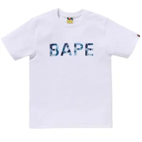 BAPE ABC CAMO GLITTER T-SHIRT WHITE/BLUE (W)