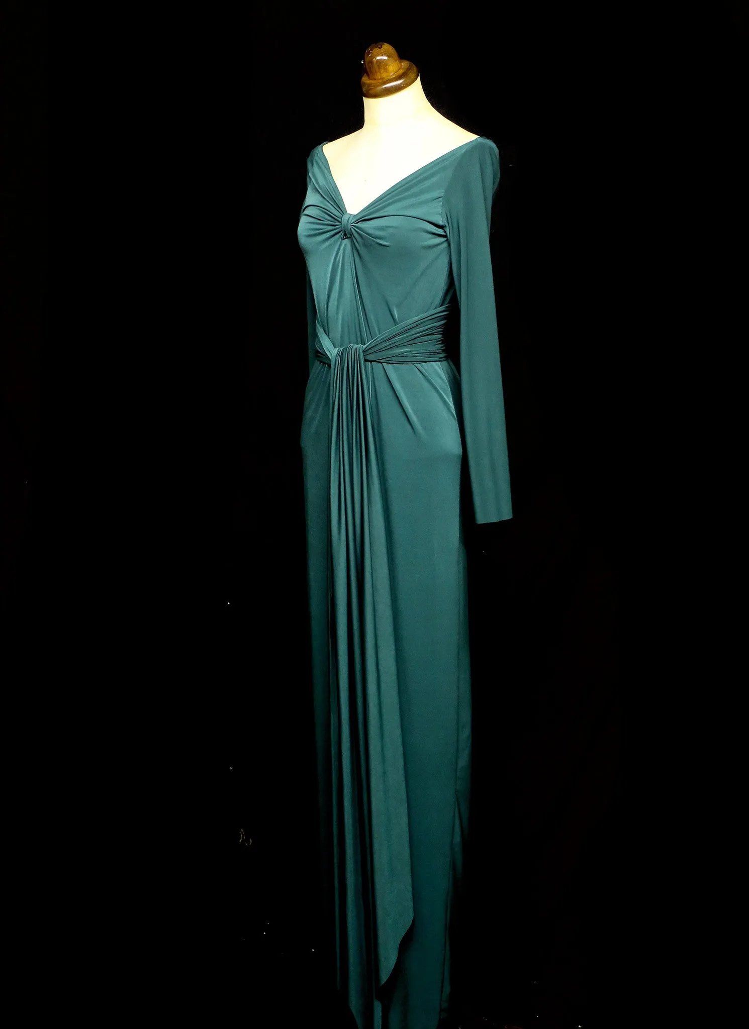 Bespoke Draped Jersey Maxi Dress