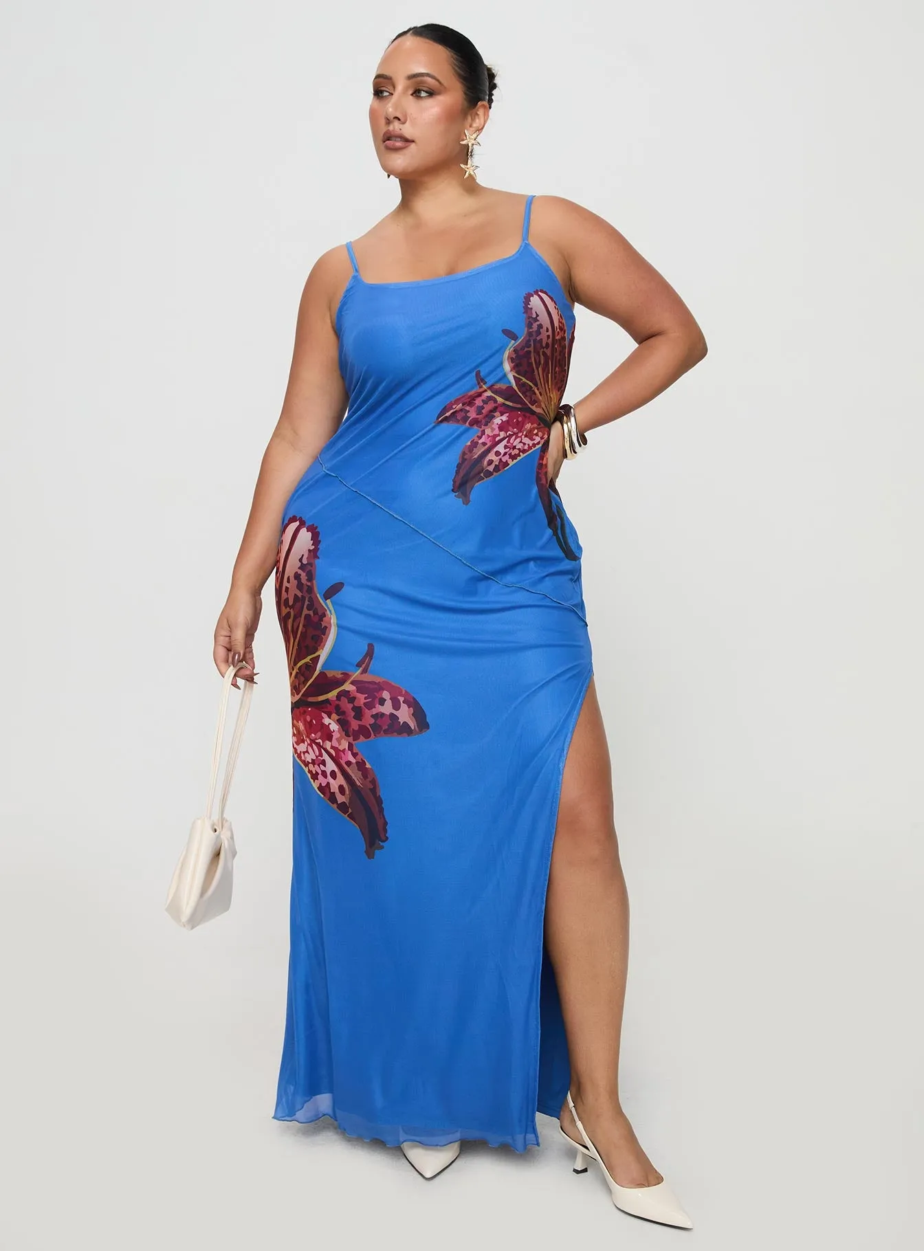 Bespoke Maxi Dress Blue Curve