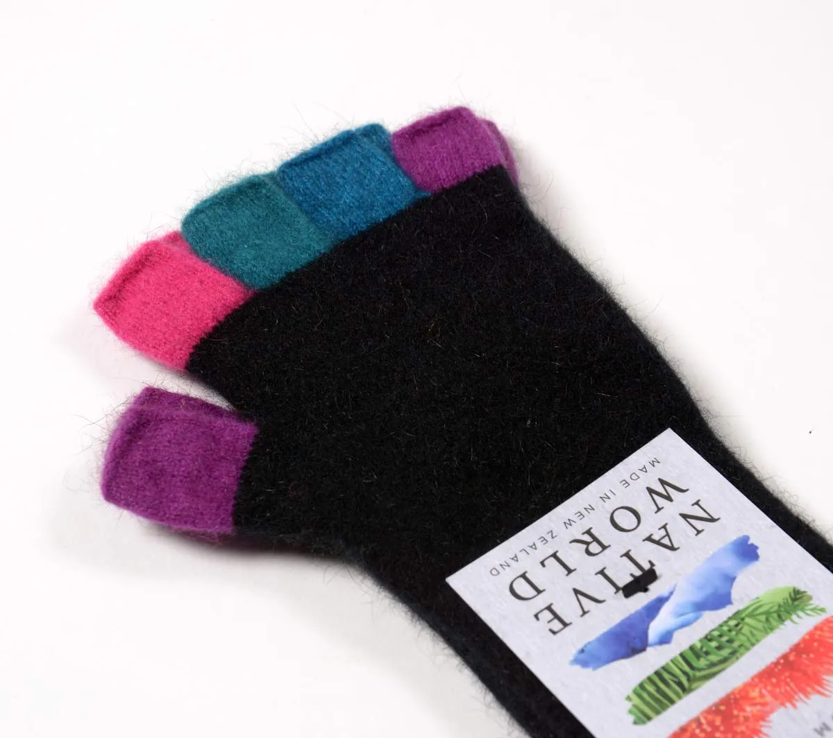 Black Crazy Fingerless Gloves - NX812