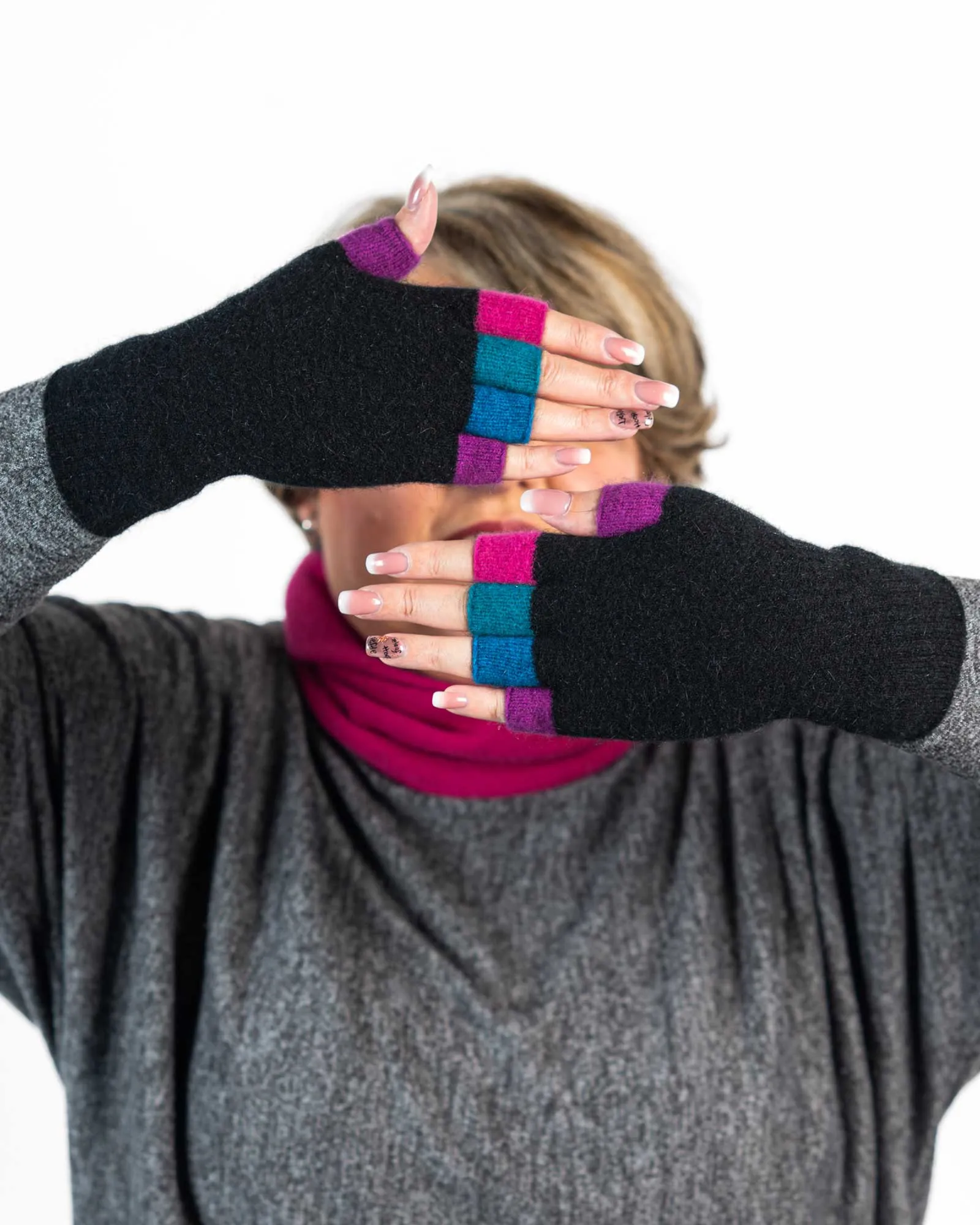 Black Crazy Fingerless Gloves - NX812