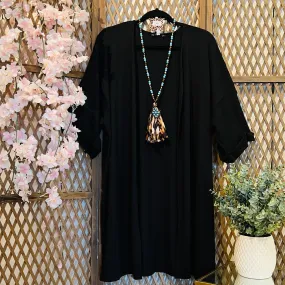 Black Loose Fit Cardigan