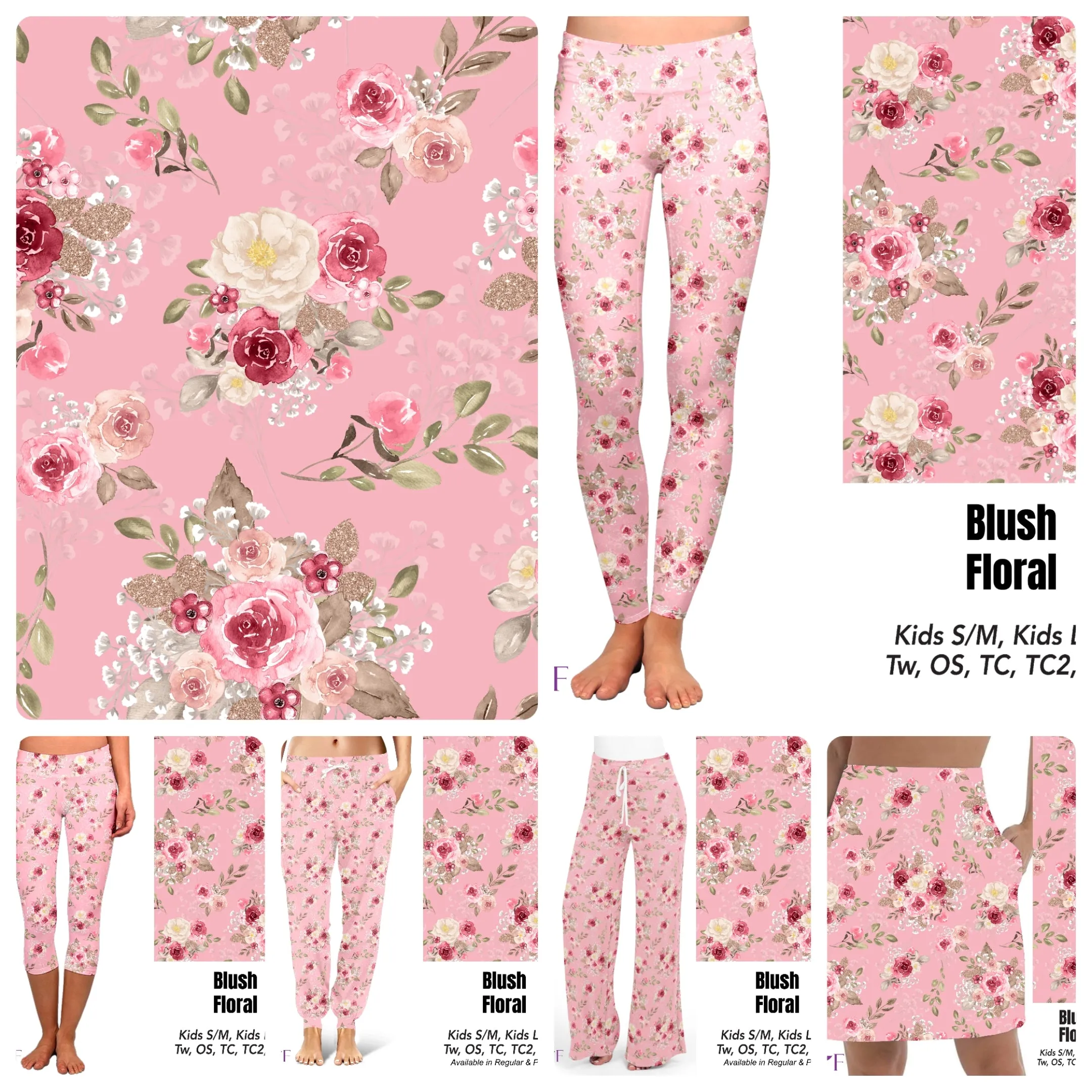 Blush Floral capris with pockets