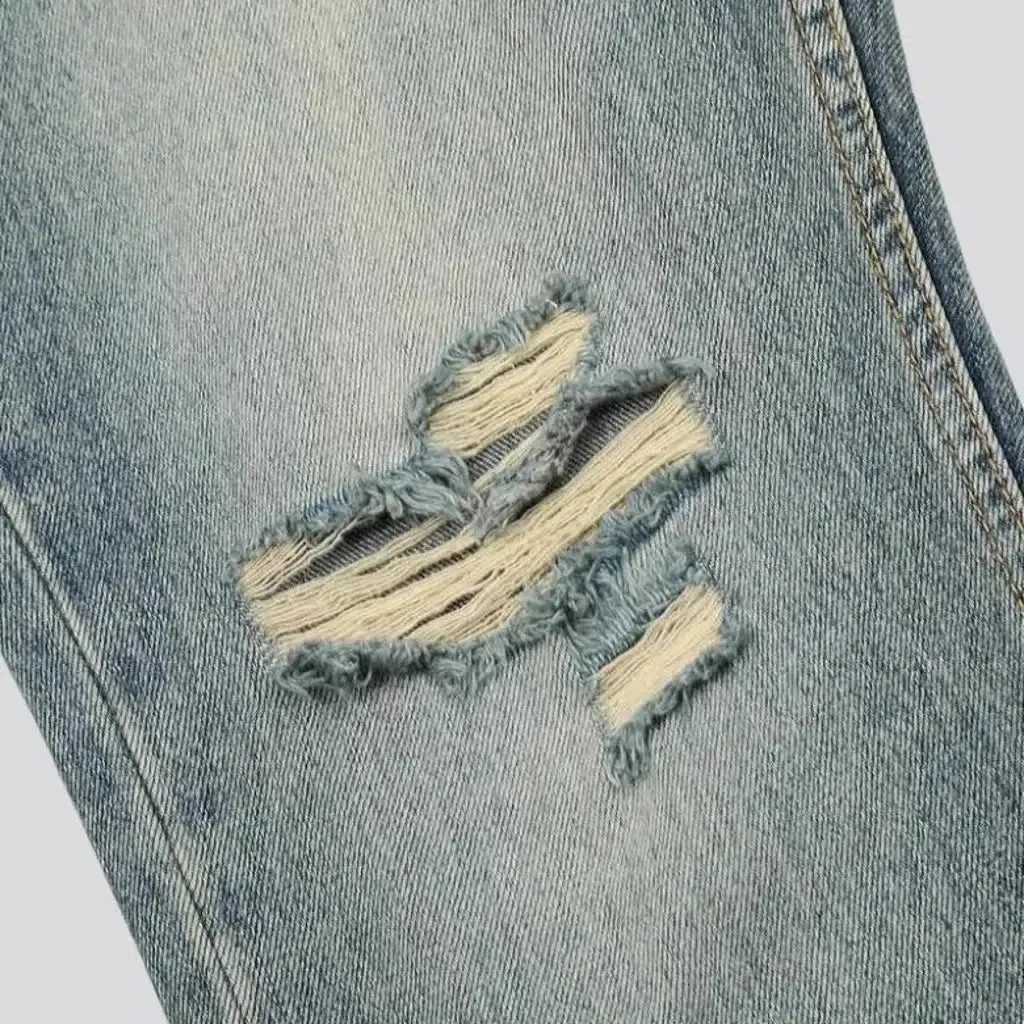 Bootcut men's sanded jeans