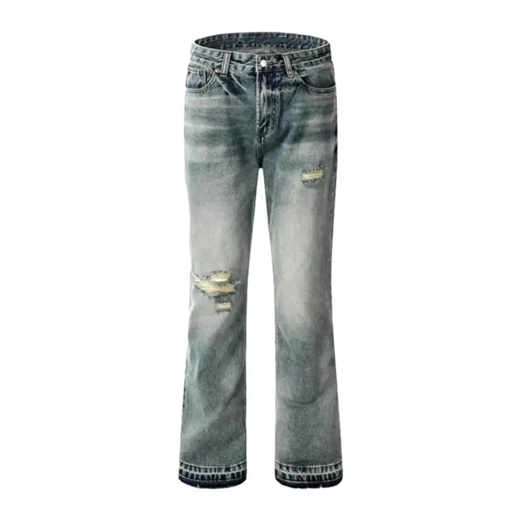 Bootcut men's sanded jeans