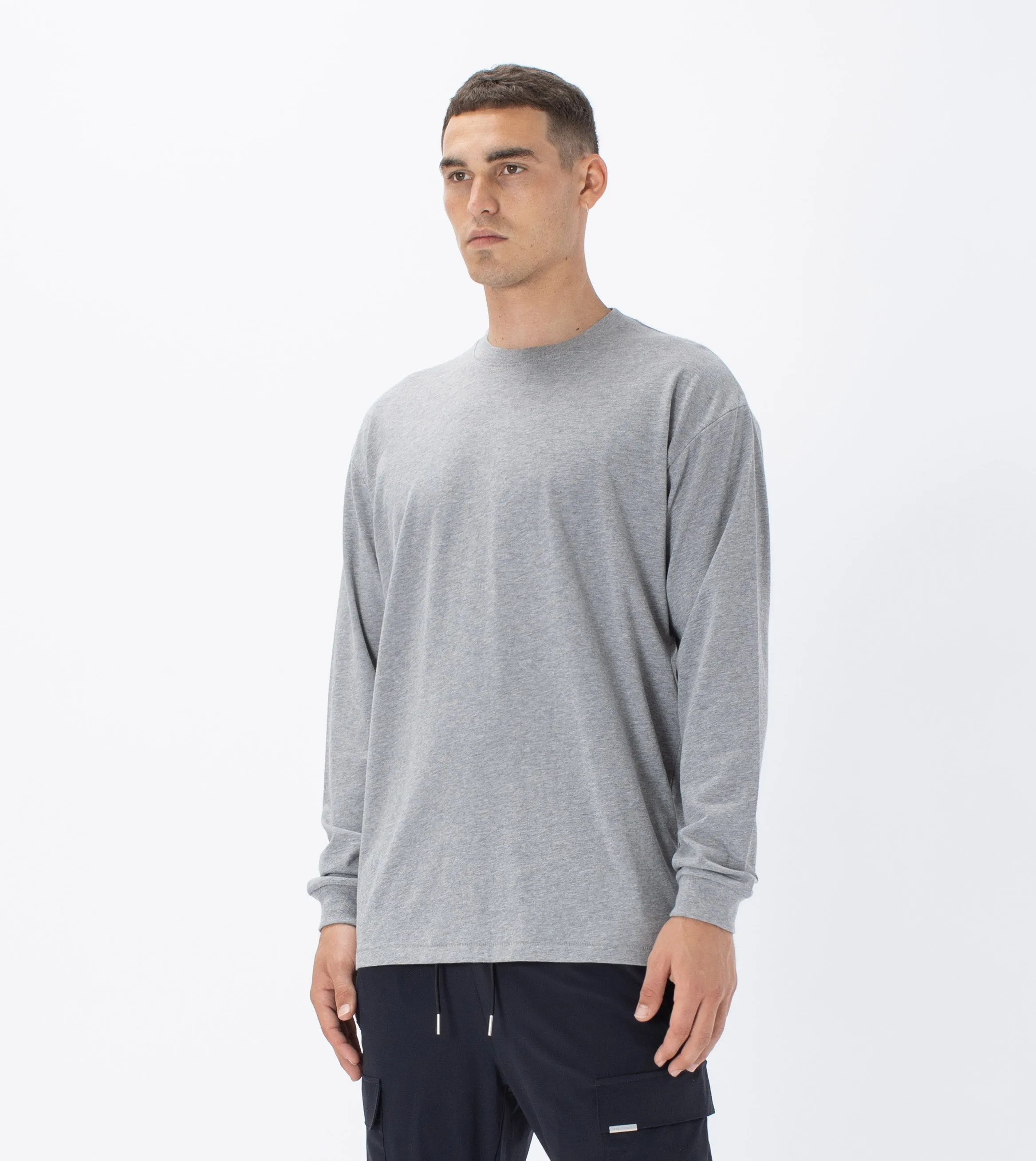 Box LS Tee Dk Grey Marle