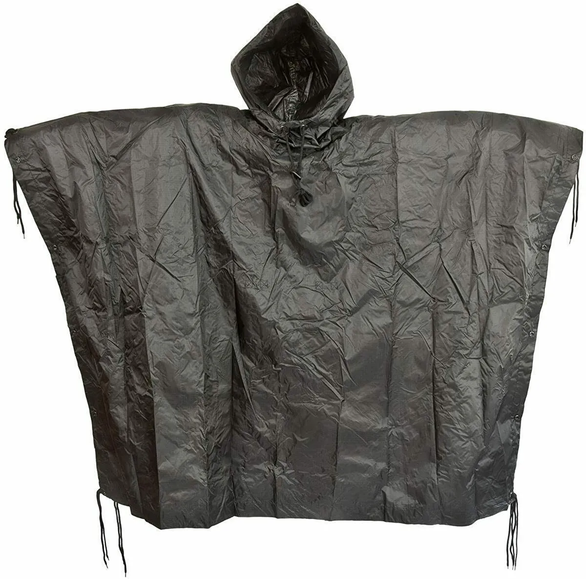 Brand army style waterproof rain RipStop poncho cape military Black