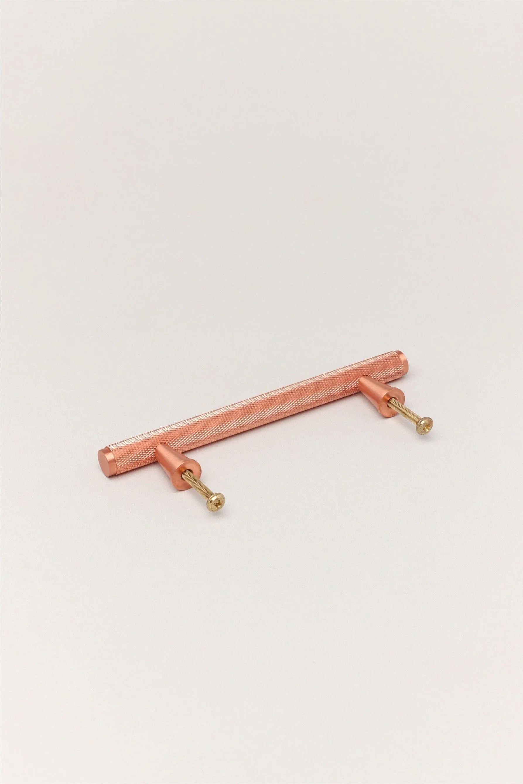 Brass Solid Matt Knurled T Bar Kitchen Rose Gold Cupboard Handles