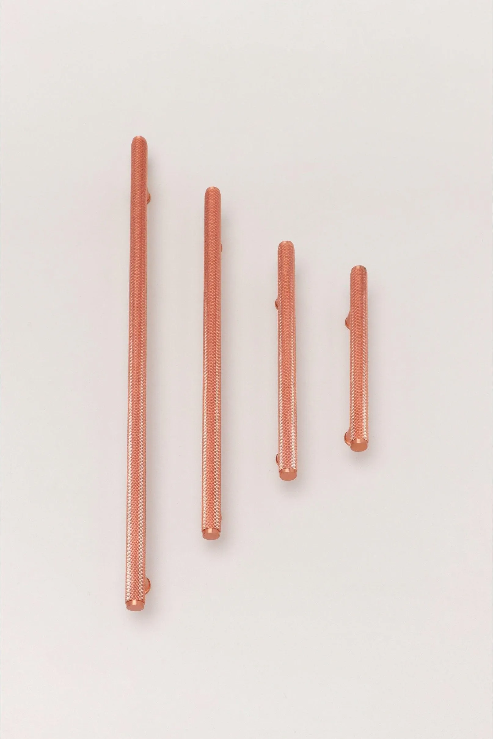 Brass Solid Matt Knurled T Bar Kitchen Rose Gold Cupboard Handles