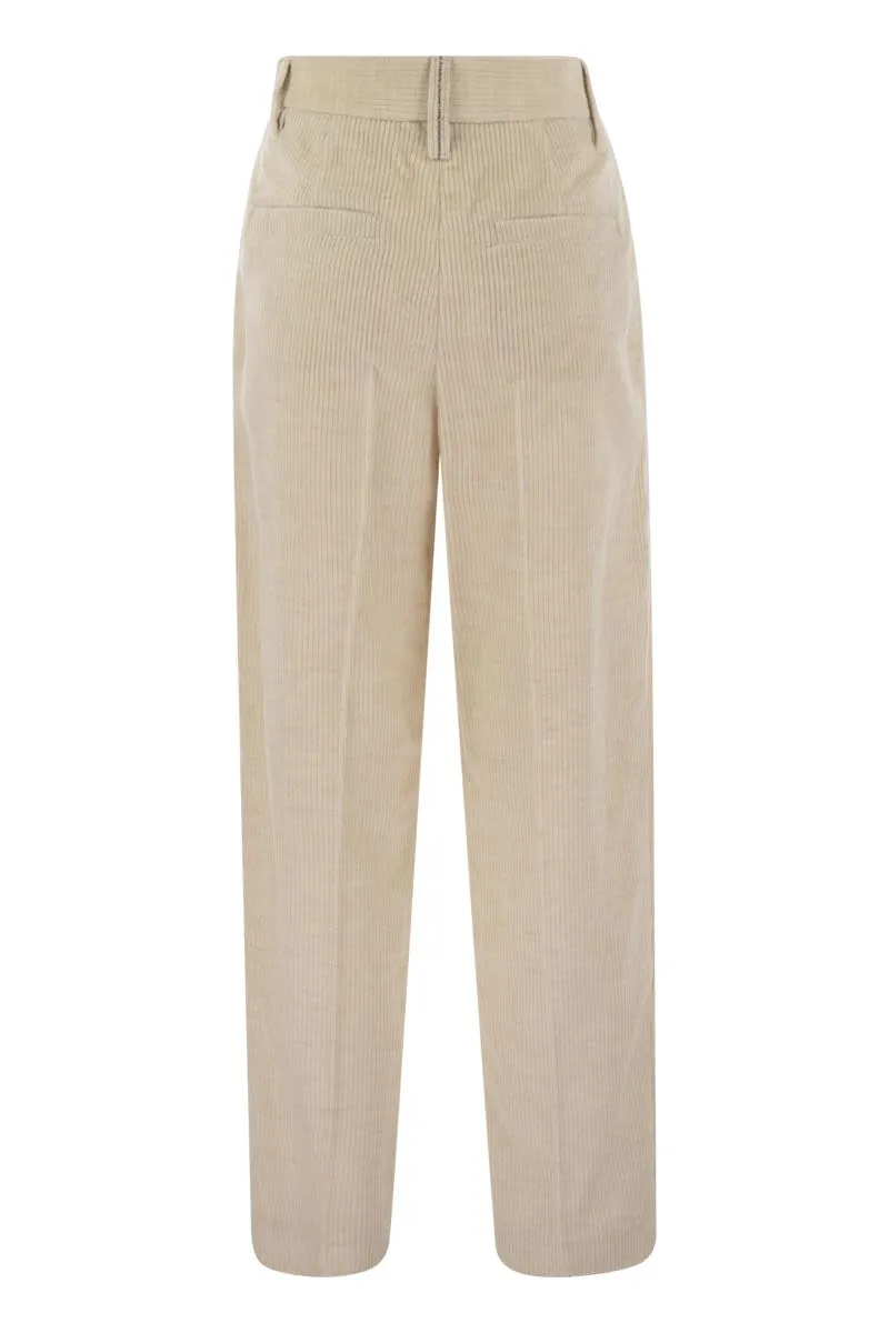 BRUNELLO CUCINELLI Chic Beige Corduroy Trousers