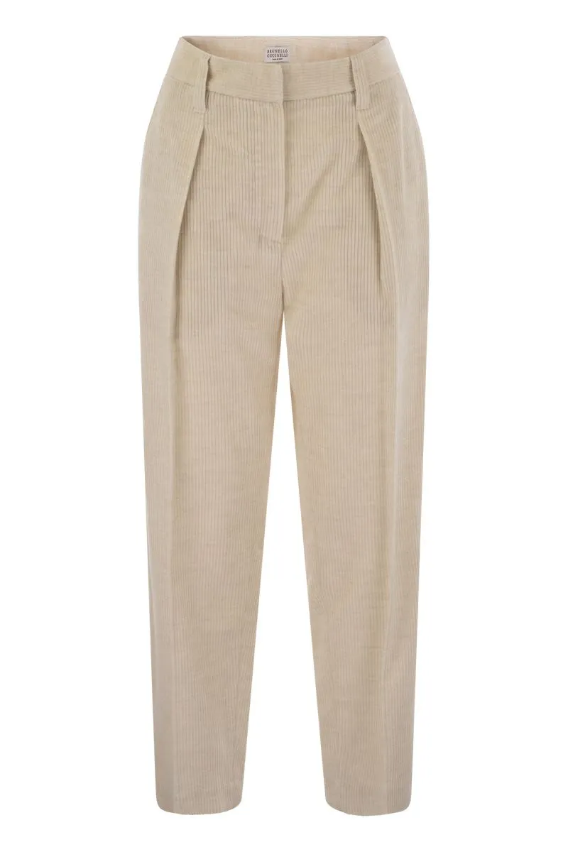 BRUNELLO CUCINELLI Chic Beige Corduroy Trousers