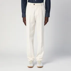 BRUNELLO CUCINELLI Elevated White Corduroy Trousers