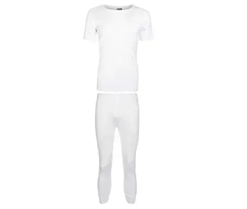 B.U.L ® 2 Mens Extrem Hot Thermal Underwear Set Short Sleeve Vest & Long Johns Suitable for Winter, Outdoor Work, Travel, Camping & Ski Wear Size S-XL (Xlarge, White)