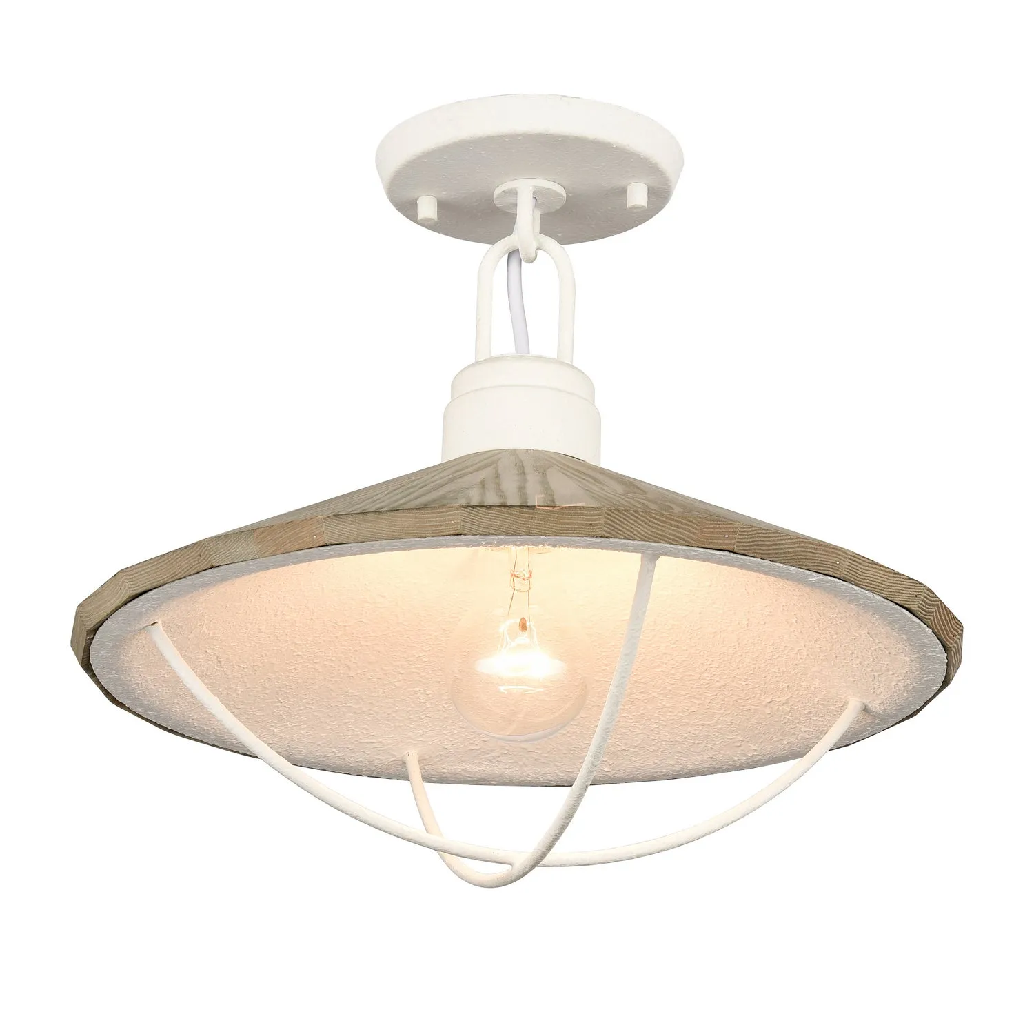 Cape May 1-Light Semi Flush Mount in White Coral