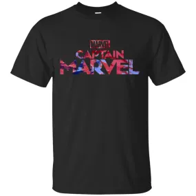 Captain Marvel Bold Tie Dye Movie Logo Men Cotton T-Shirt