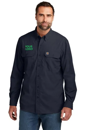 Carhartt Force Long Sleeve Custom Shirts, Navy