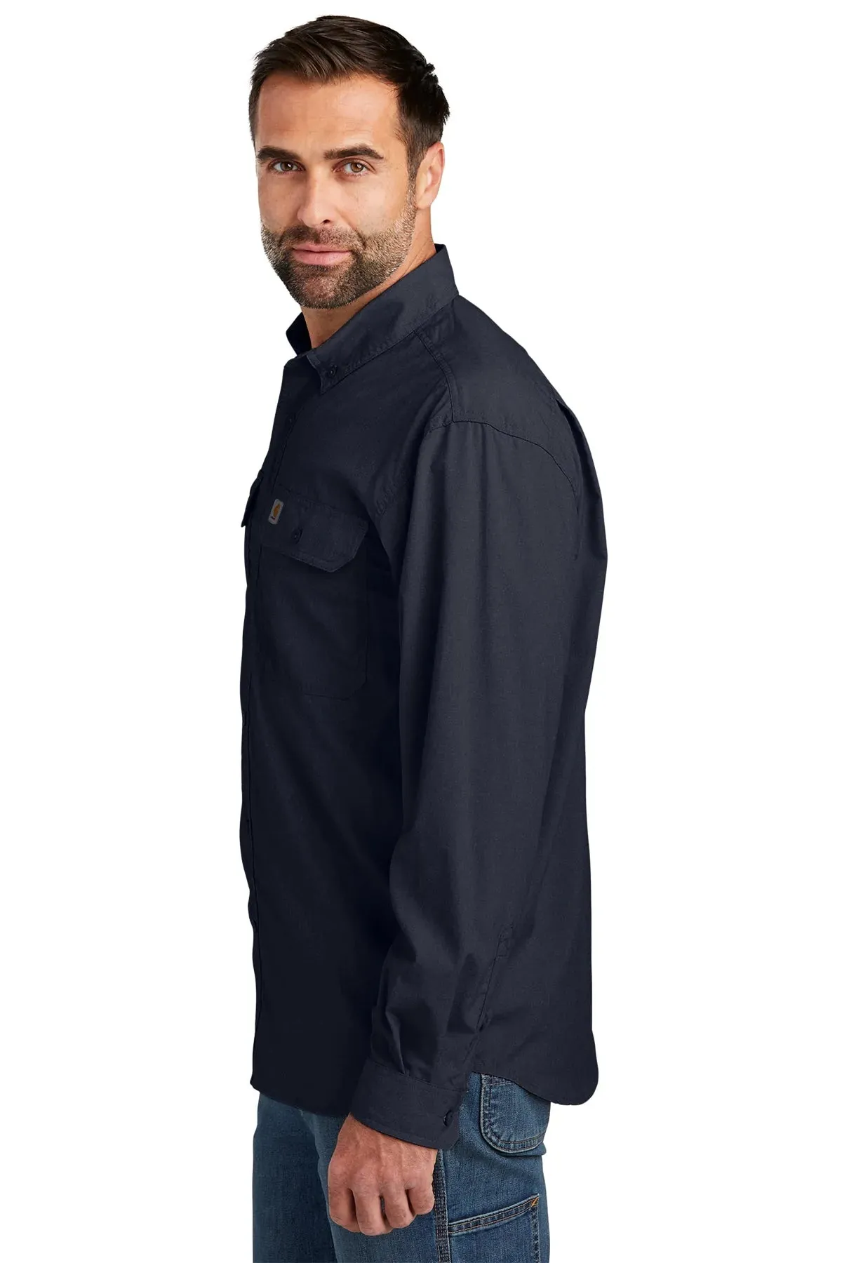 Carhartt Force Long Sleeve Custom Shirts, Navy