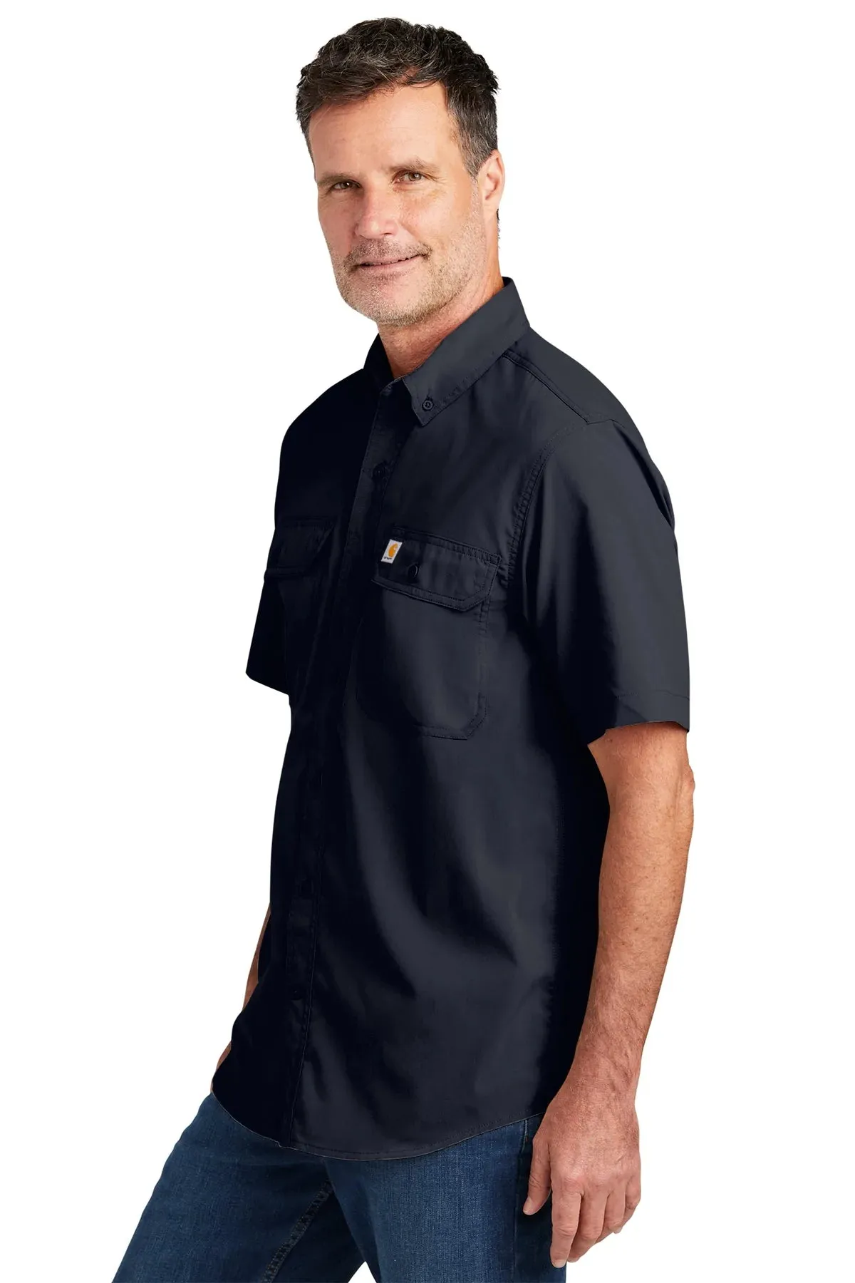 Carhartt Force Solid Custom Shirts, Navy