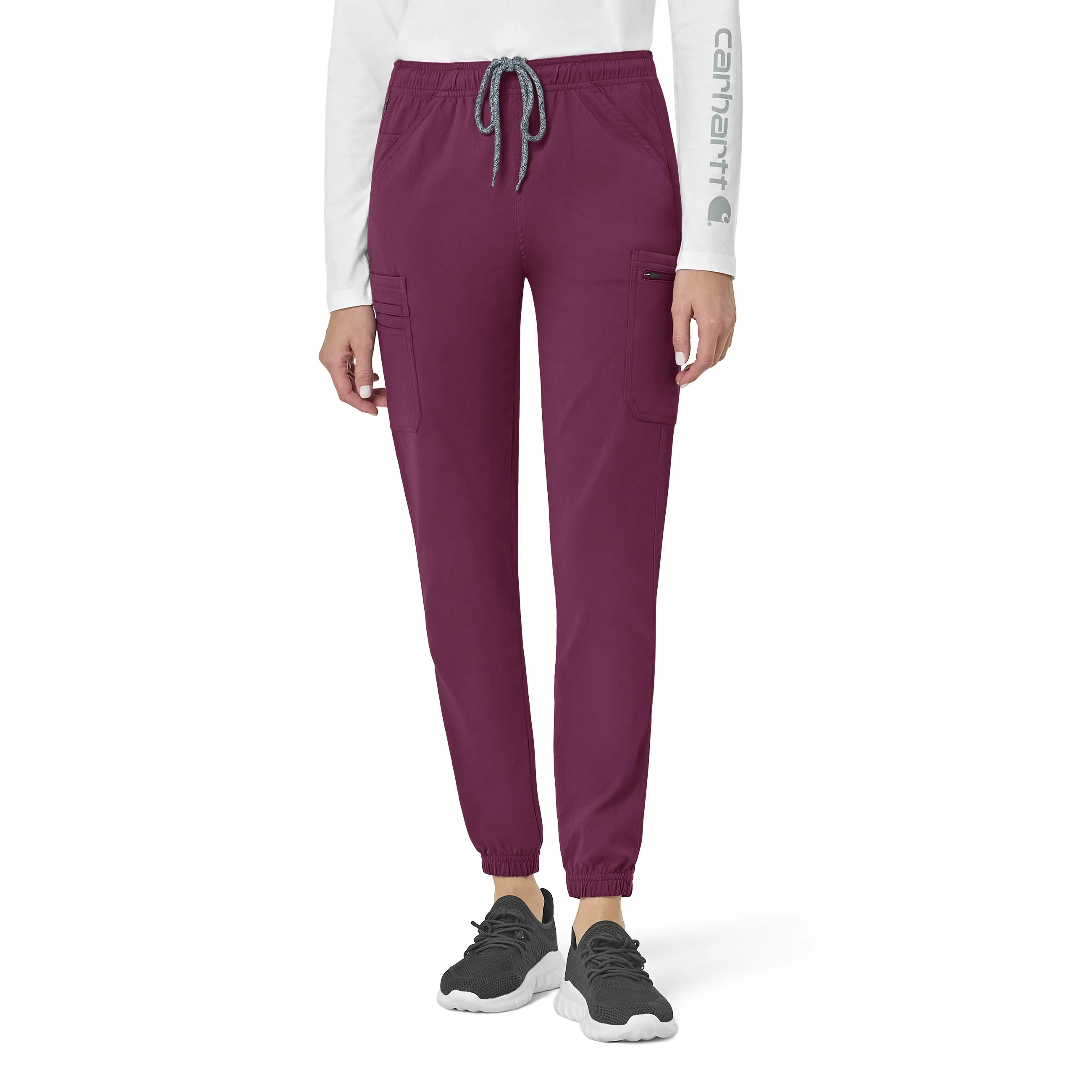 Carhartt Rugged Flex Peak Women's Cargo Jogger Scrub Pant - Wine