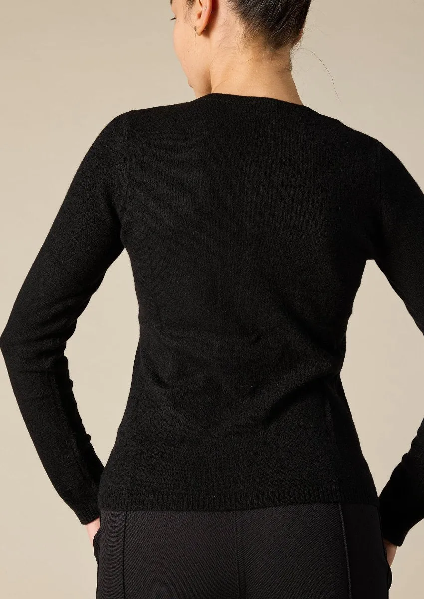 Cashmere Yvette Cardigan in Black