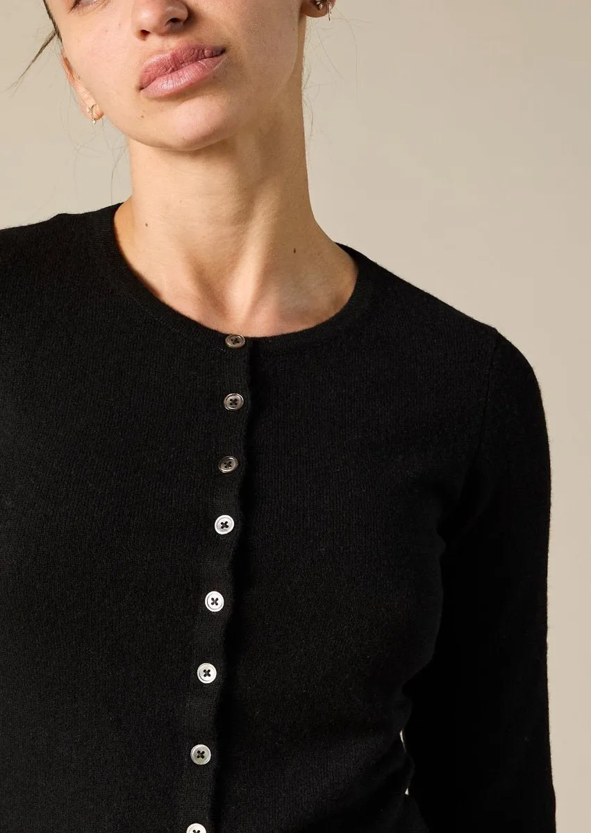 Cashmere Yvette Cardigan in Black