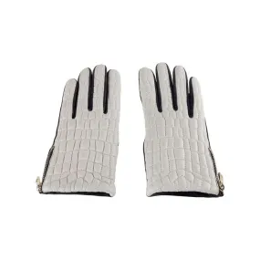 Cavalli Class Gray Lambskin Women Glove