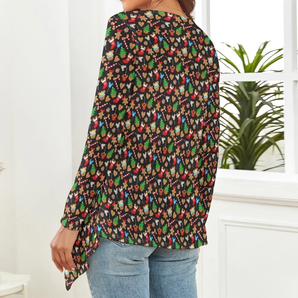 Christmas Snacks Women's Short Cardigan