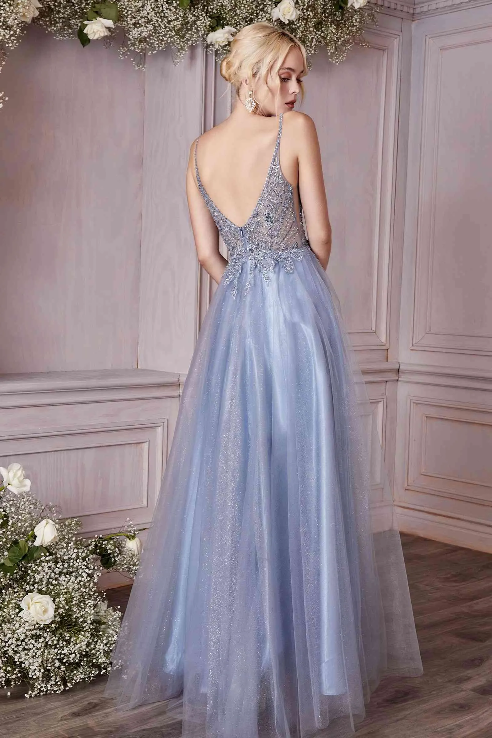 Cinderella Divine CD0195 Dress Long A-Line Layered Tulle Gown