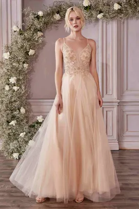 Cinderella Divine CD0195 Dress Long A-Line Layered Tulle Gown