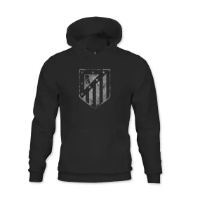 Club Atlético de Madrid Mono Badge Youth Fleece Pullover Hoodie - Black