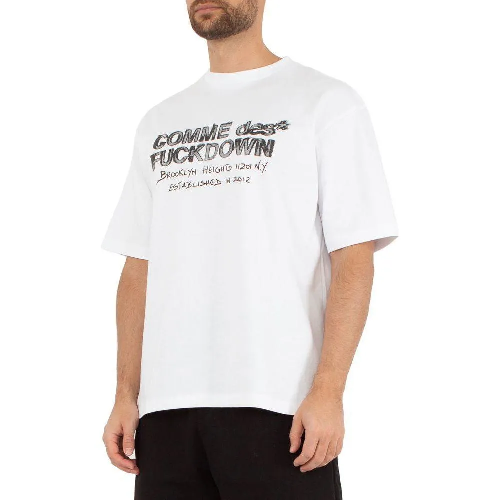 Comme Des Fuckdown White Cotton T-Shirt